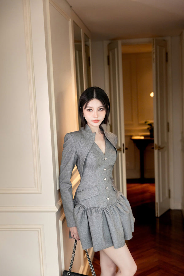 HANDE DRESS - ĐẦM TAY DÀI CỔ V CÁCH ĐIỆU DÁNG BÍ SANG TRỌNG