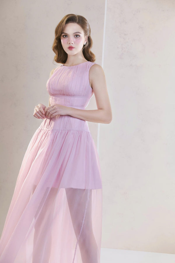 LAVIAN DRESS - Đầm Dài Xòe Thướt Tha Gam Nâu Quý Phái