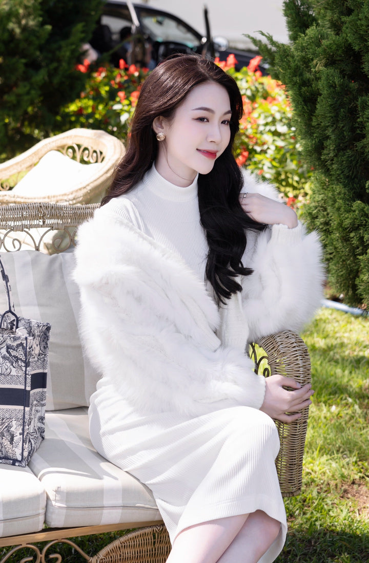 DARLING DIVA Áo Lông (White)